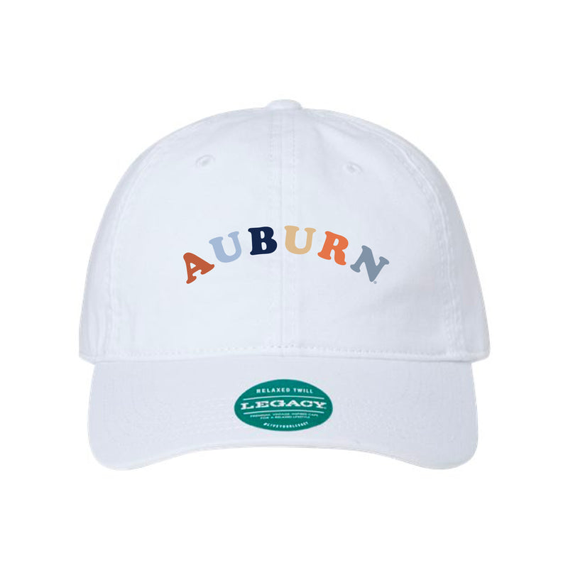 The Auburn Rainbow Arch Embroidered | White Legacy Dad Hat