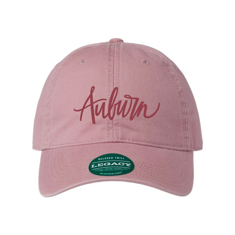 The Auburn Script Embroidered | Dusty Rose Legacy Dad Hat