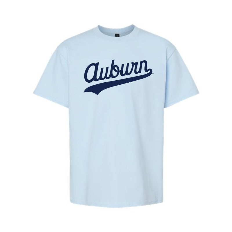 The Auburn Script Logo | Light Blue Youth Tee