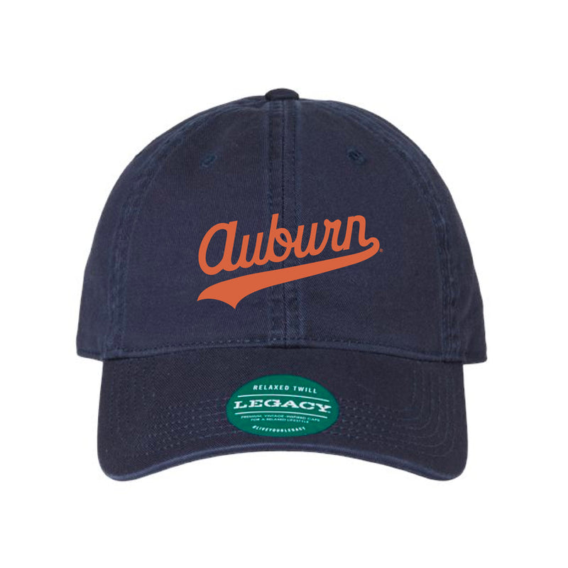 The Auburn Script Logo Embroidered | Navy Legacy Dad Hat