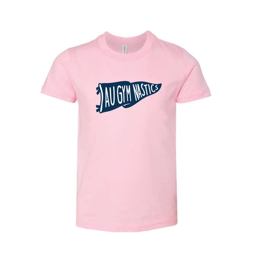 The AU Gymnastics Flag | Youth Pink Tee