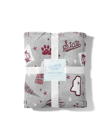 The Mississippi State Flannel Fleece Blanket | Gracefully Made