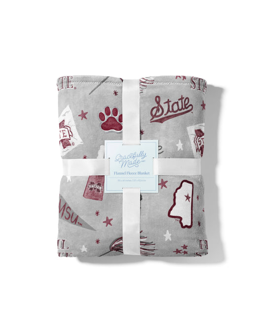 The Mississippi State Flannel Fleece Blanket | Gracefully Made