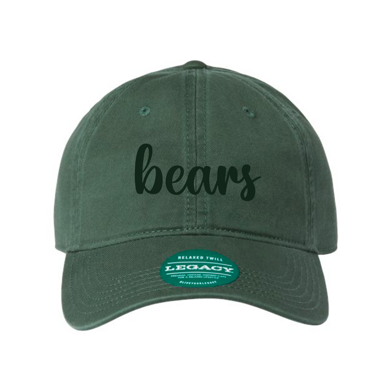 The Bears Script Embroidered | Dark Green Legacy Dad Hat