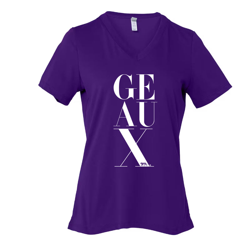 The Big GEAUX | Purple V-Neck Tee