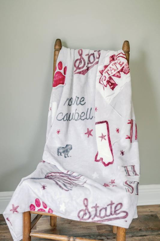 The Mississippi State Flannel Fleece Blanket | Gracefully Made