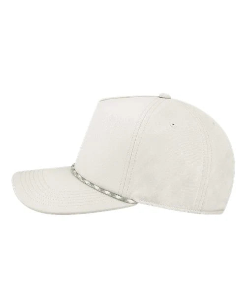 The Tall Auburn Hat | Embroidered White Cap