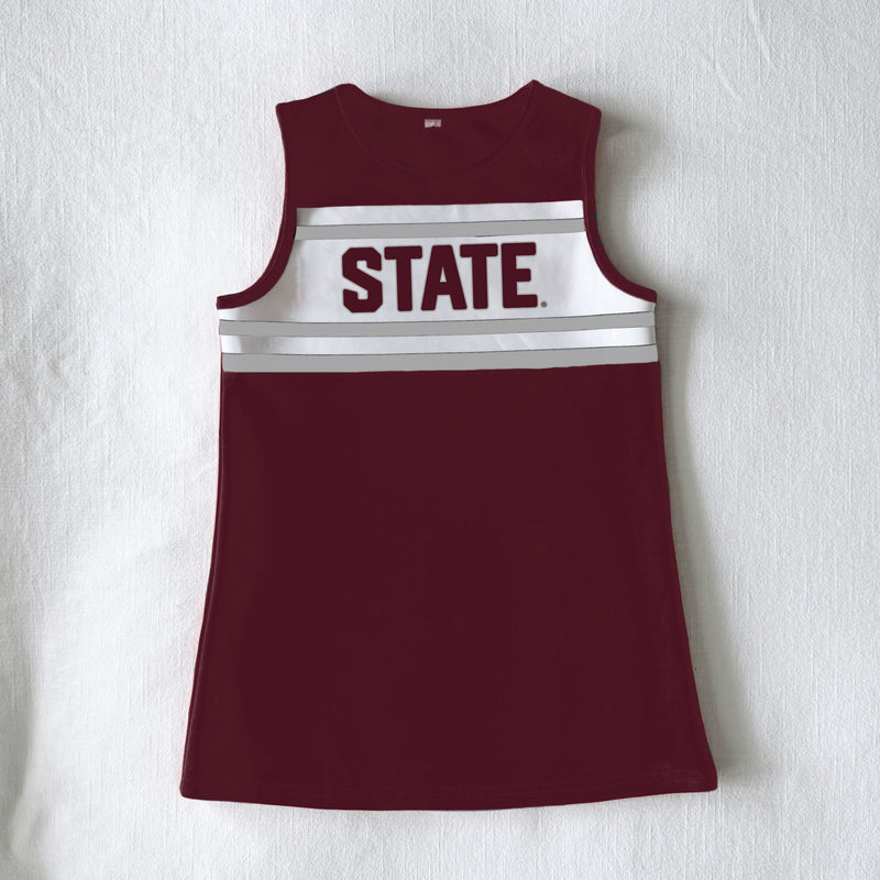 The Mississippi State University | Maroon Striped Cheer Dress