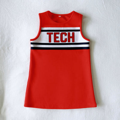 The Texas Tech | Bright Red Striped Cheer Dress