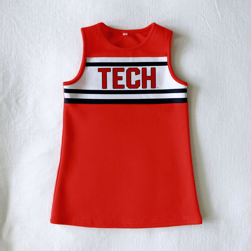 The Texas Tech | Bright Red Striped Cheer Dress