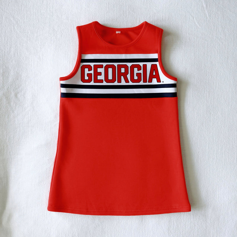 The University of Georgia | Bright Red Classic Cheer Dress Scarlet & Gold The University of Georgia | Bright Red Classic Cheer Dress Scarlet & Gold