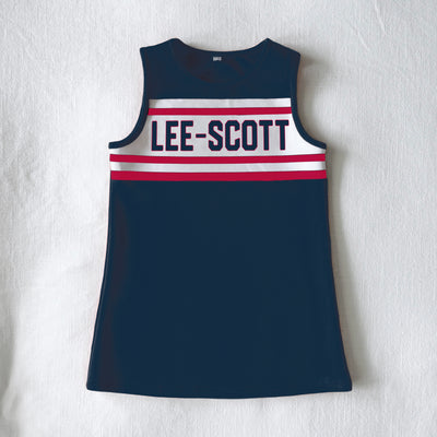 The Lee-Scott | Navy Striped Cheer Dress