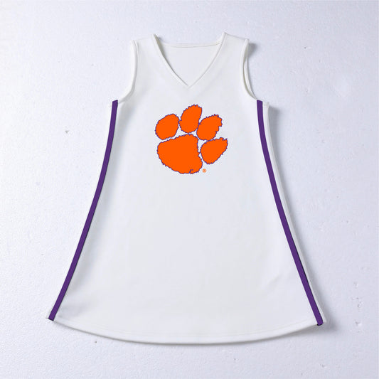 The Clemson University | White V-Neck Cheer Dress