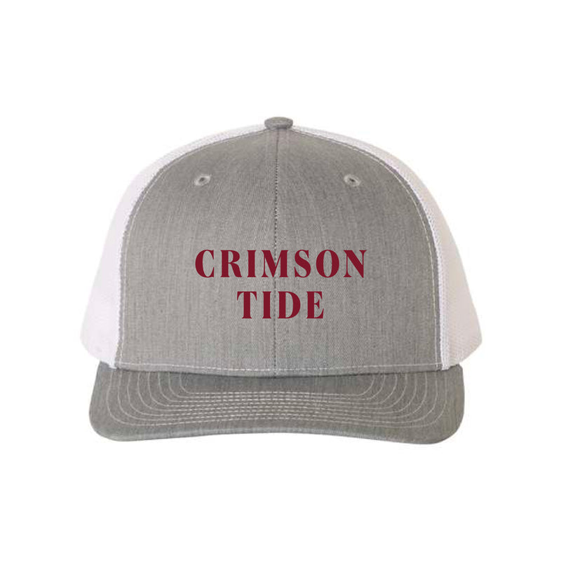 The Crimson Tide Embroidered | Heather Grey-White Richardson Trucker Cap