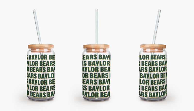 The Baylor Bears Repeat | Soda Can Glass