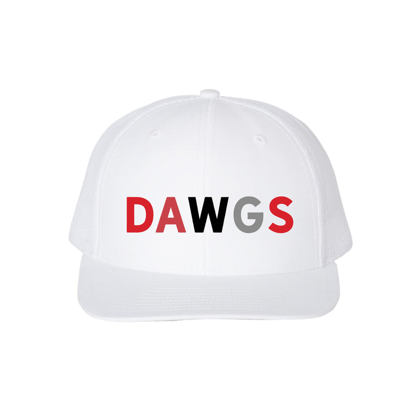 The Dawgs Multi | Embroidered White YP 3D Puff Trucker Cap