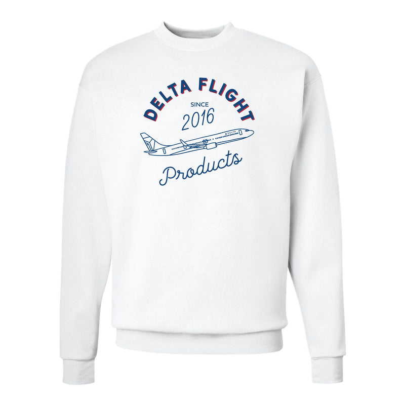 The Delta Flight Arch | White Crewneck Sweatshirt