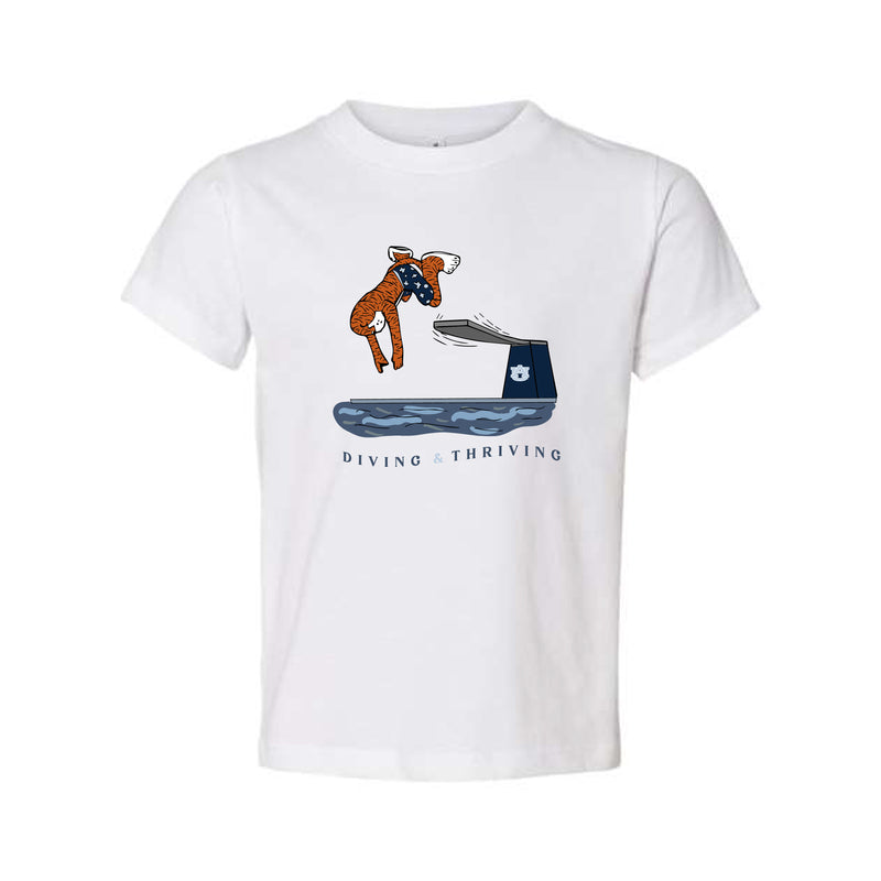 The Diving & Thriving Aubie | Kids White Tee
