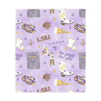 The LSU Flannel Fleece Blanket