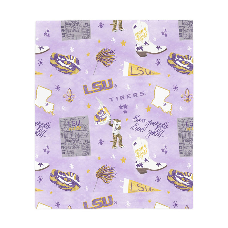 The LSU Flannel Fleece Blanket