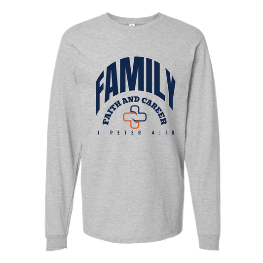 The Family, Faith, Career | Heather Grey Long Sleeve Oversized Tee