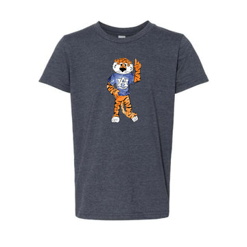 The Full Body Aubie | Youth Heather Navy Tee