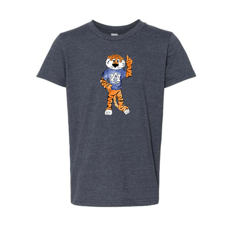 The Full Body Aubie | Youth Heather Navy Tee