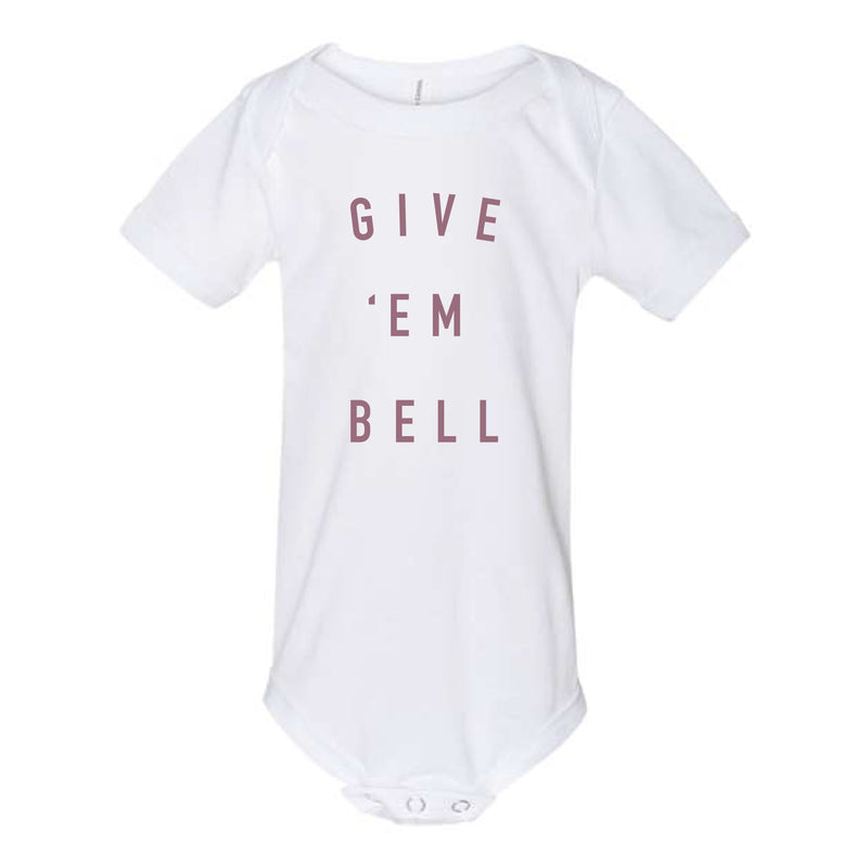 The Give ‘Em Bell Stacked  | White Onesie