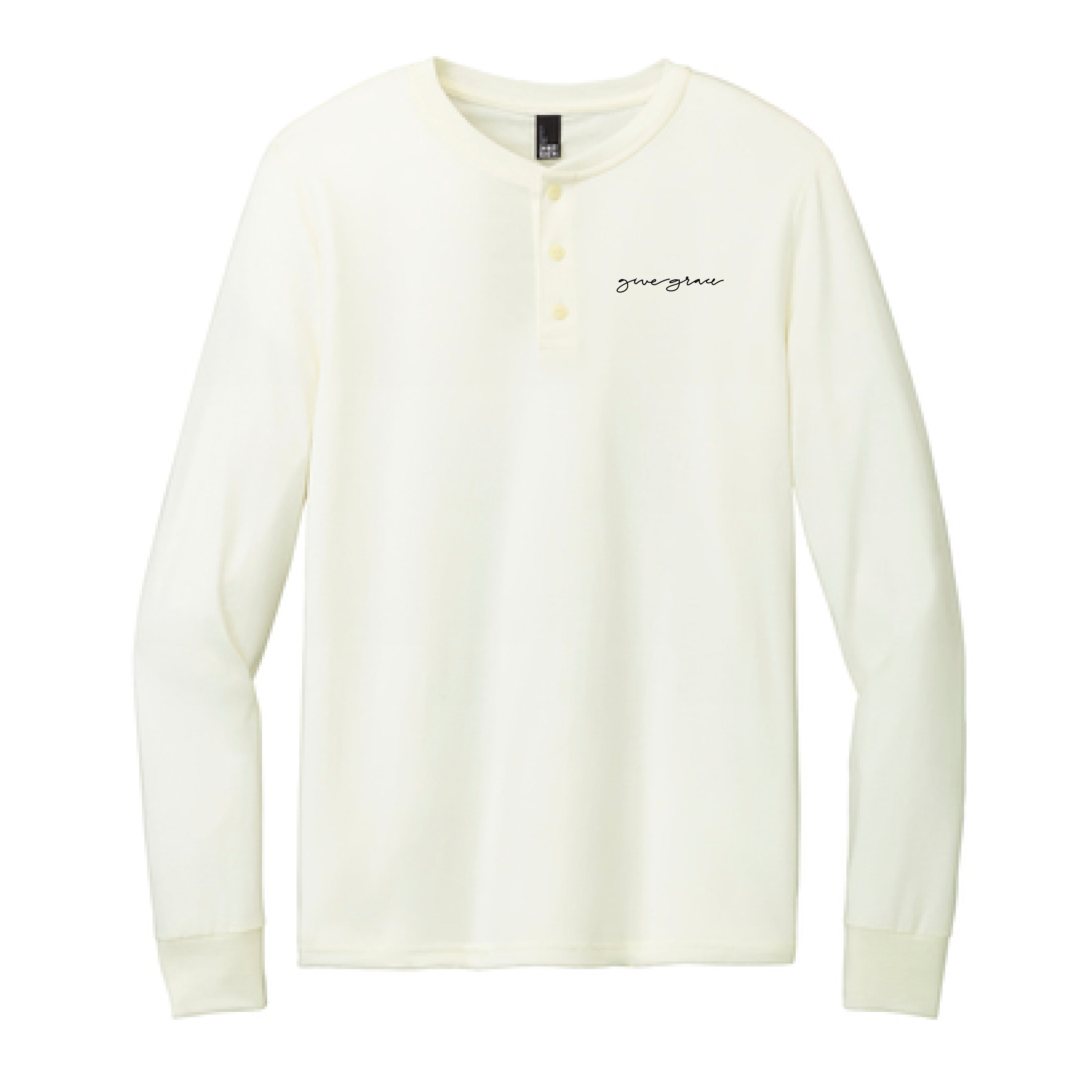 The Give Grace Script | Embroidered Adult Natural Long Sleeve – Scarlet ...