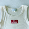 The Alli Ribbed Tank Go Dawgs Woven Label | Bone