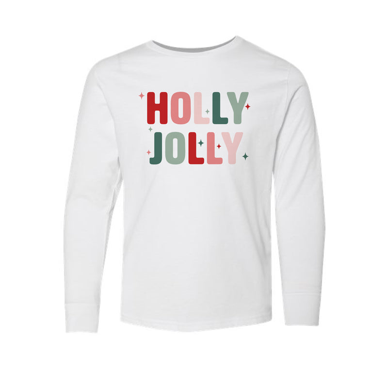 The Holly Jolly | Toddler White Long Sleeve Tee