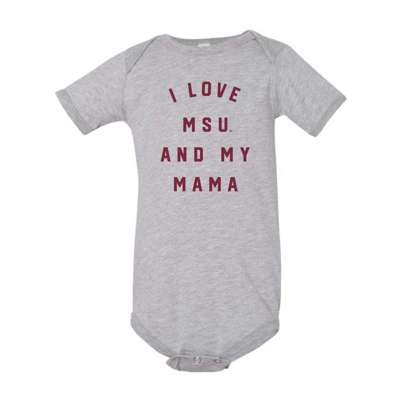 The I Love MSU And My Mama | Athletic Heather Onesie