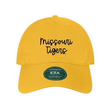 The Missouri Tigers Embroidered Script | Gold Dad Hat