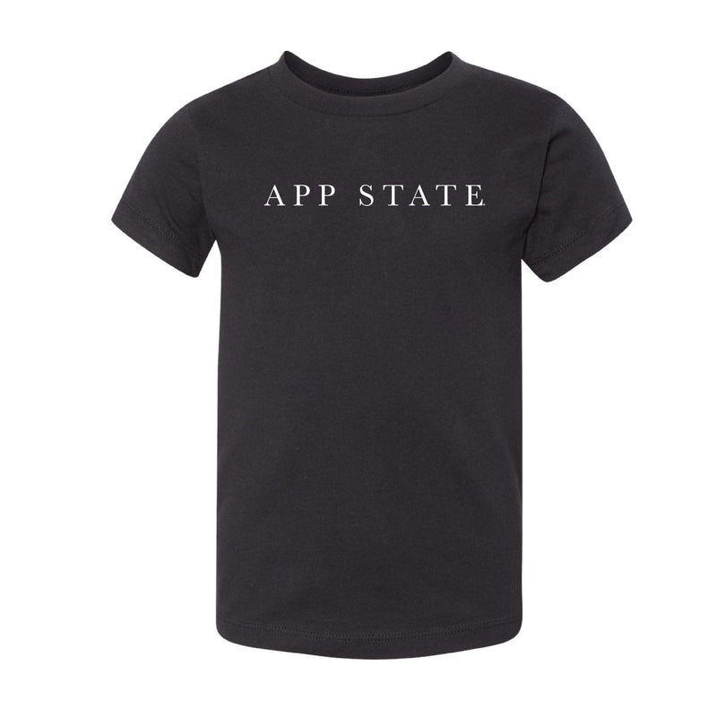 The App State Serif | Toddler Black Tee