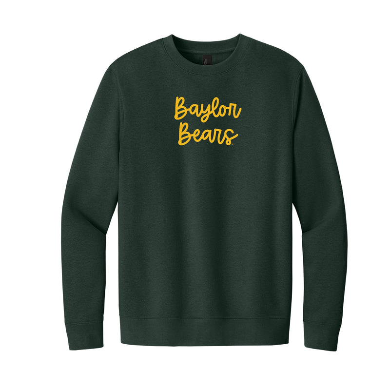 The Baylor Bears Embroidered Script | Forest Green Fleece Sweatshirt