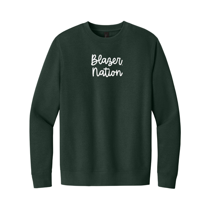 The Blazer Nation Embroidered Script | Forest Green Fleece Sweatshirt