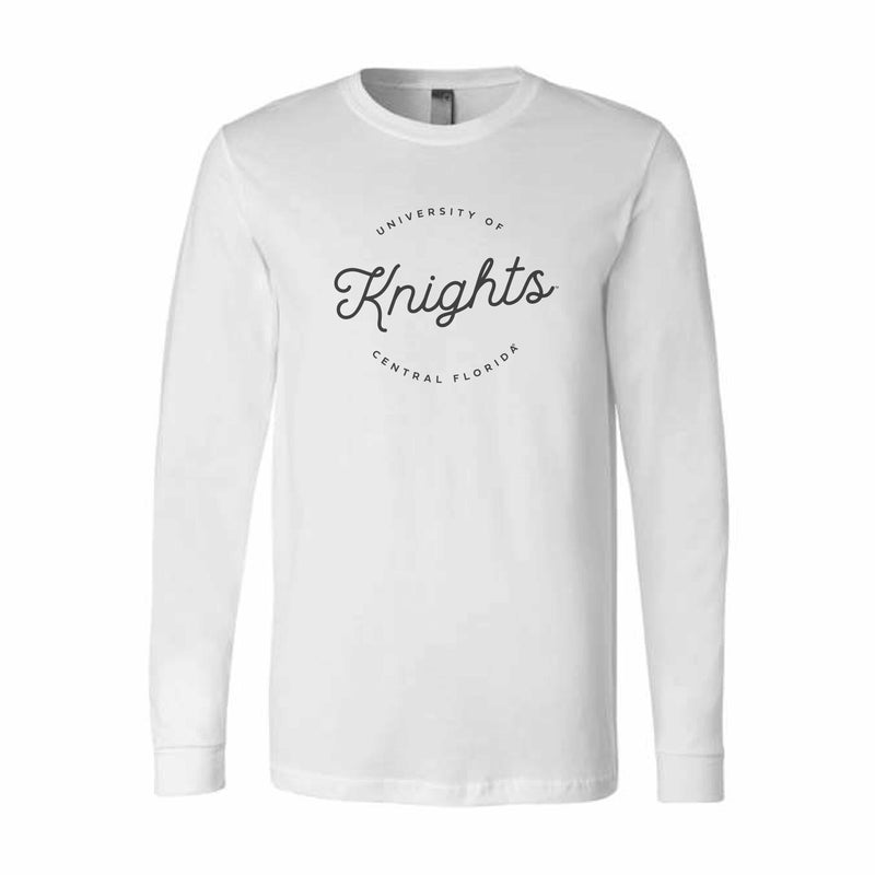 The UCF Knights Script Circle | White Long Sleeve