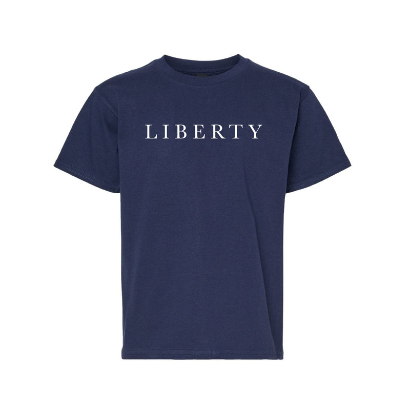 The Liberty Serif | Youth Navy Tee