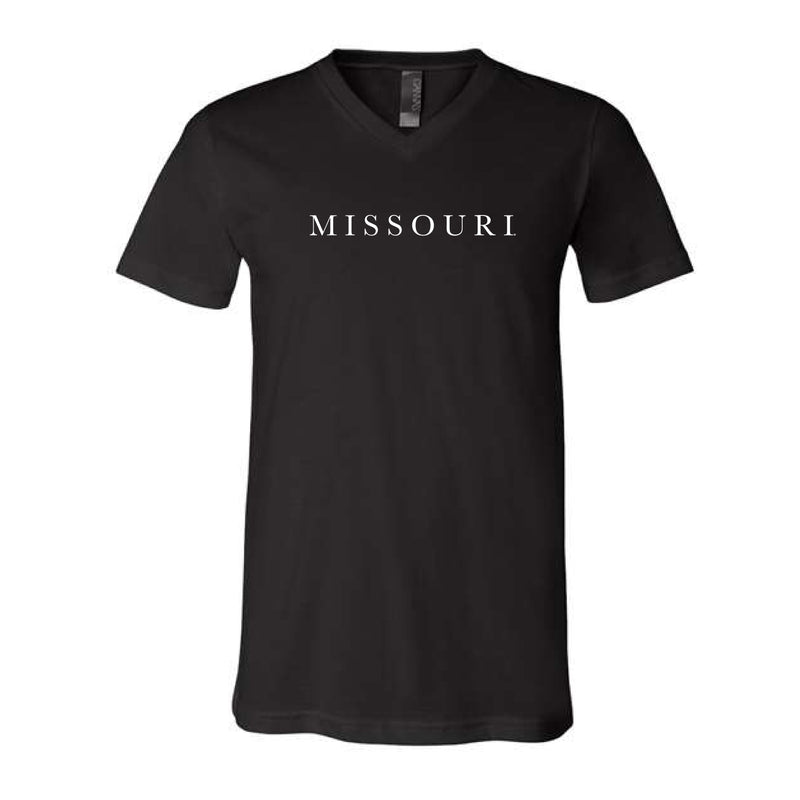 The Missouri Serif | Black V-Neck Tee