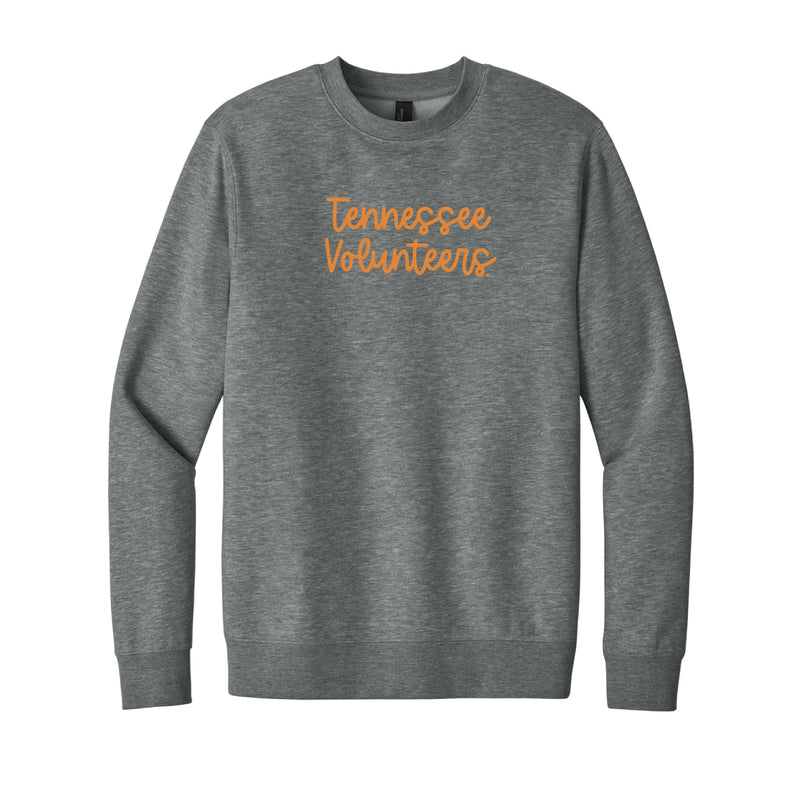 The Tennessee Volunteers Embroidered Script | Grey Frost Fleece Sweatshirt