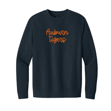 The Auburn Tigers Embroidered Script | New Navy Fleece Sweatshirt
