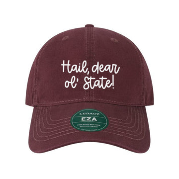 The Hail, Dear Ol' State Embroidered Script | Maroon Dad Hat