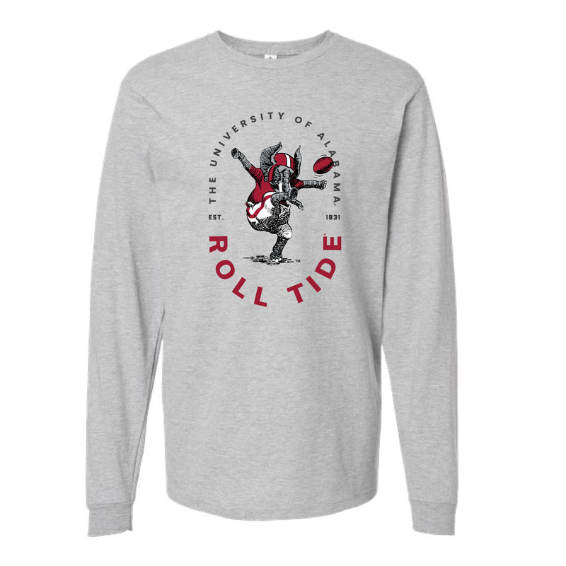 The Roll Tide Vintage Big Al | Heather Grey Long Sleeve