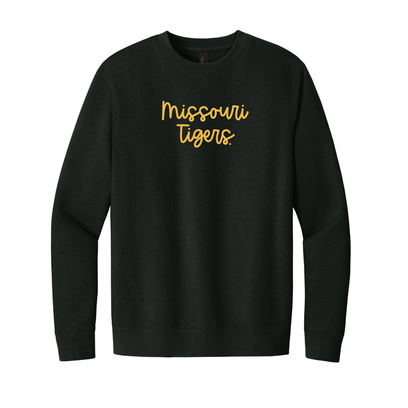 The Missouri Tigers Embroidered Script | Black Fleece Sweatshirt