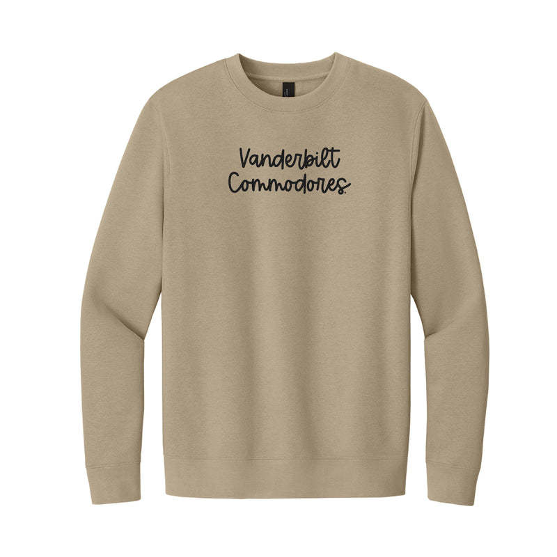 The Vanderbilt Commodores Embroidered Script | Desert Tan Fleece Sweatshirt