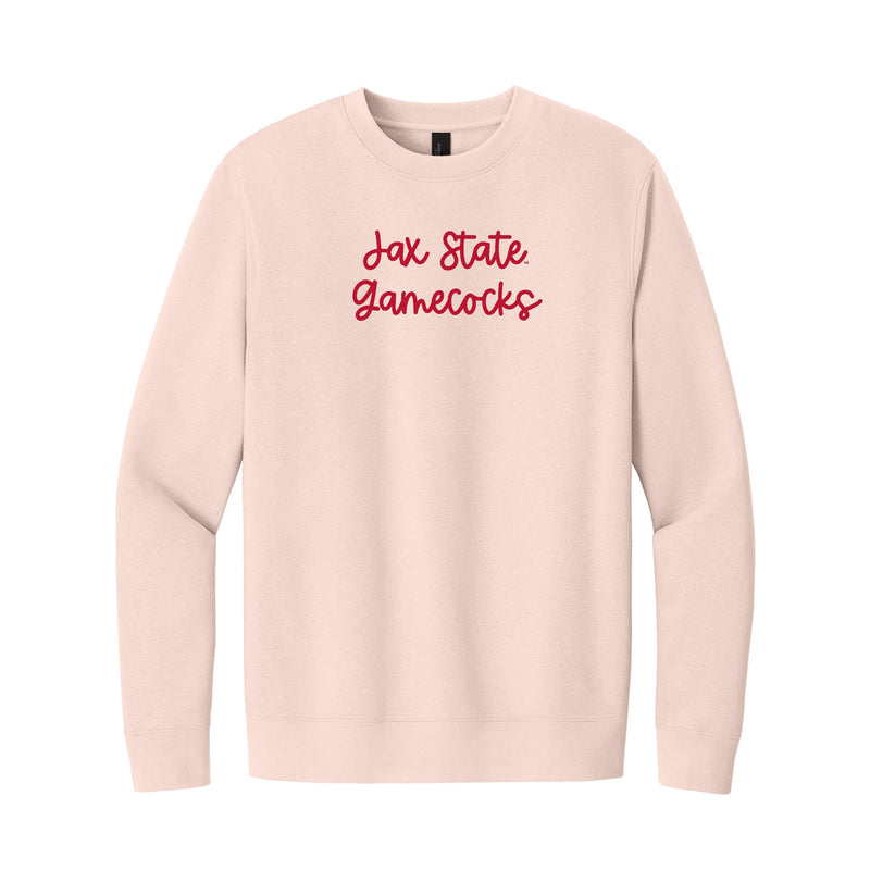 The Jax State Gamecocks Embroidered Script | Rosewater Pink Fleece Sweatshirt