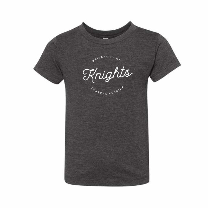 The UCF Knights Script Circle | Toddler Dark Grey Heather Tee