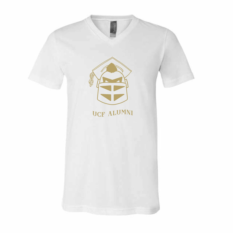 The Knightro Outline Alumni | White V-Neck Tee