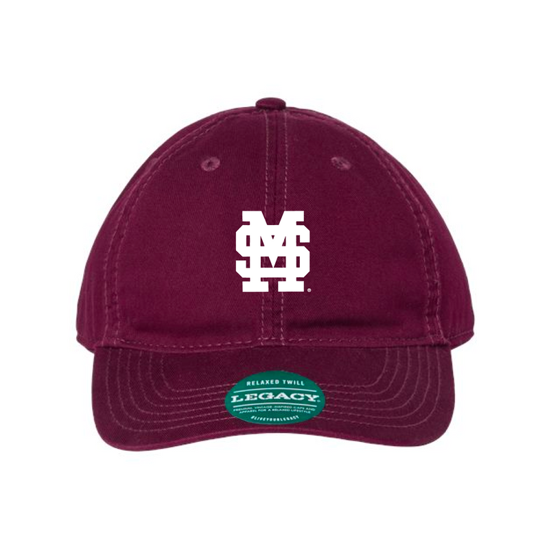 The interlocking MSU Logo Embroidered | Maroon Legacy Dad Hat
