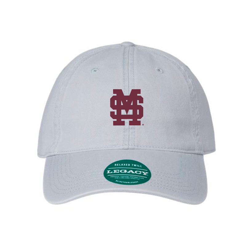 The interlocking MSU Logo Embroidered | Silver Legacy Dad Hat